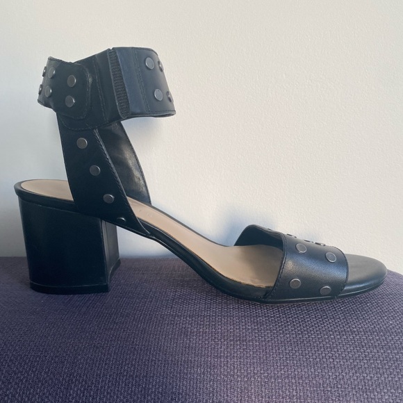 Black Lord and Taylor Studded Ankle Heel Sandals - Picture 6 of 11